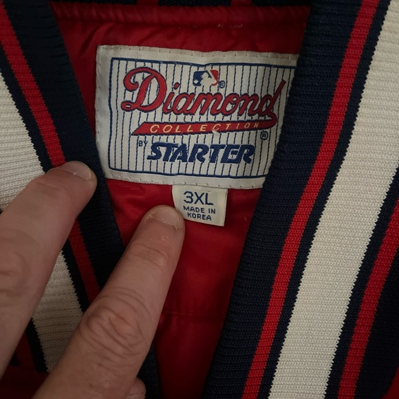 Vintage Cleveland Indians Jacket Mens 3XL Red MLB Baseball Starter Satin 90s - Picture 3 of 8